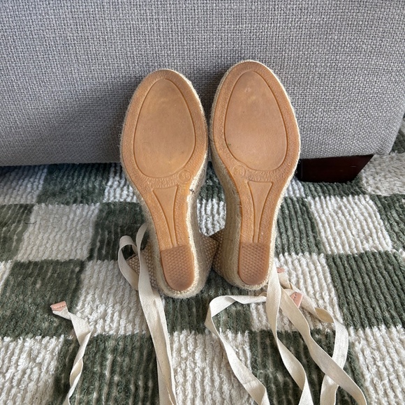 Cream Canvas Wedges - Picture 4 of 4